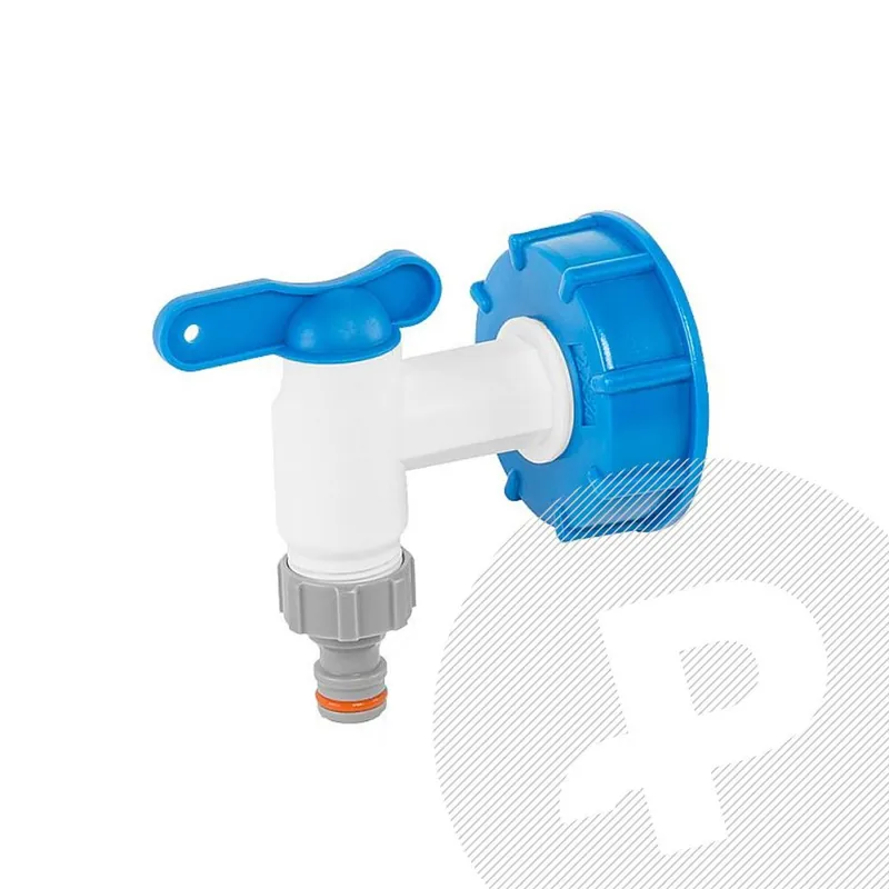 Celosvětová Doprava IBC ventil s maticí S60x6 a kohoutem 3/4"