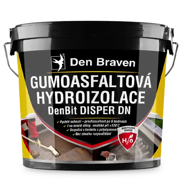 DenBit DISPER DN - Gumoasfaltová hydroizolace 5 kg kbelík černá Jen Po Omezenou Doba