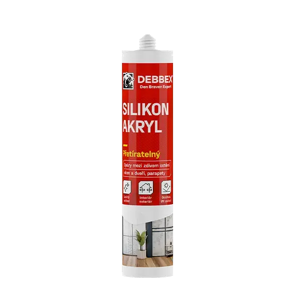 Silikon akryl 280 ml kartuše bílá, po vytvrzení transparentní Výhodná Nabídka