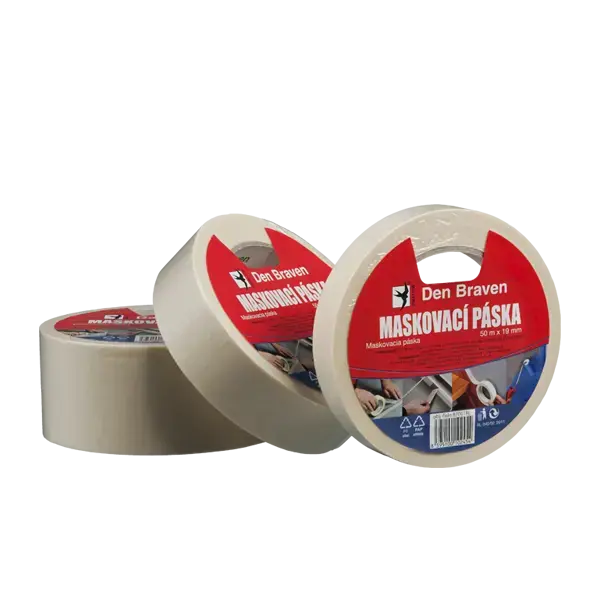 Maskovací krepová páska +60 °C 19 mm, délka 50 m 50 m světle žlutá Trendový