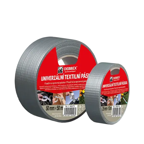 Zlevněný Univerzální textilní páska 25 mm, délka 10 m 10 m stříbrná