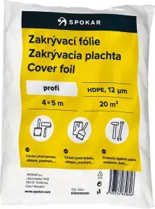 Novinka Spokar Profi zakrývací fólie na malování, 12 µ, 20 m², 4 × 5 m