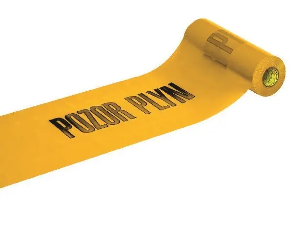 ANTICOR - Výstražná fólie 701/06 žlutá 300x100x0,05 "POZOR PLYN" (kovový proužek 6mm) *159 Moderní