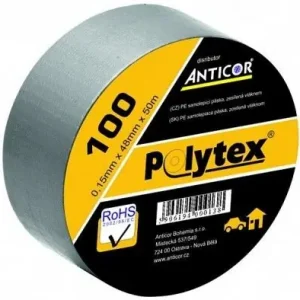 ANTICOR - 100 POLYTEX ( 48 x 50 ) šedostříbrná textilní izolační páska *1000480500815 Omezená Nabídka