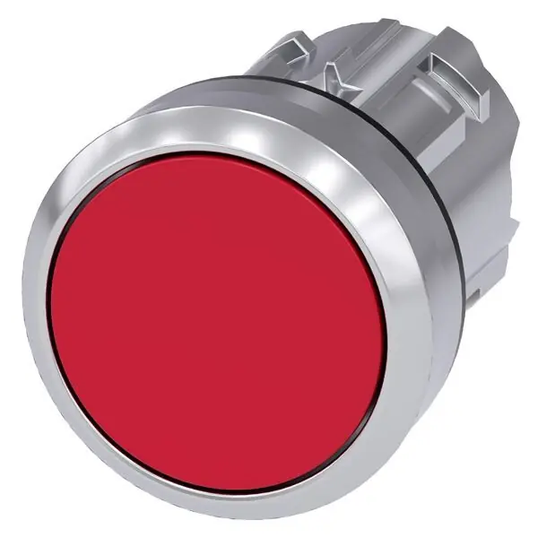 Originální SIEMENS 3SU1050-0AB20-0AA0 Pushbutton, 22 mm, round, metal, shiny, red, pushbutton