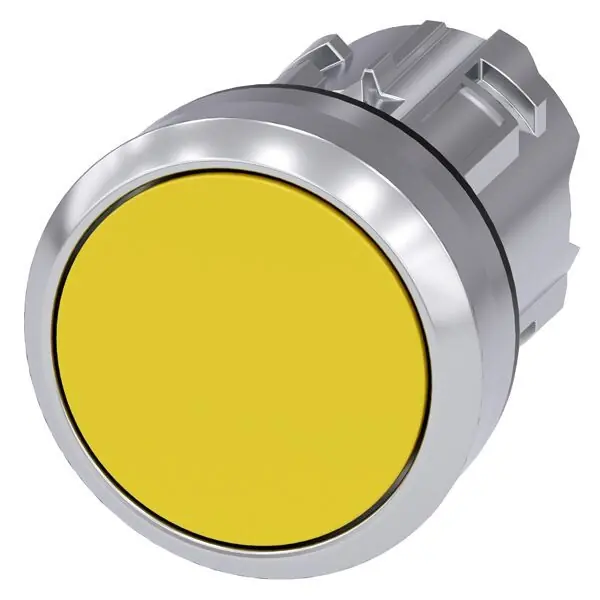 SIEMENS 3SU1050-0AB30-0AA0 Pushbutton, 22 mm, round, metal, shiny, yellow, pushbutton Záruka V Ceně