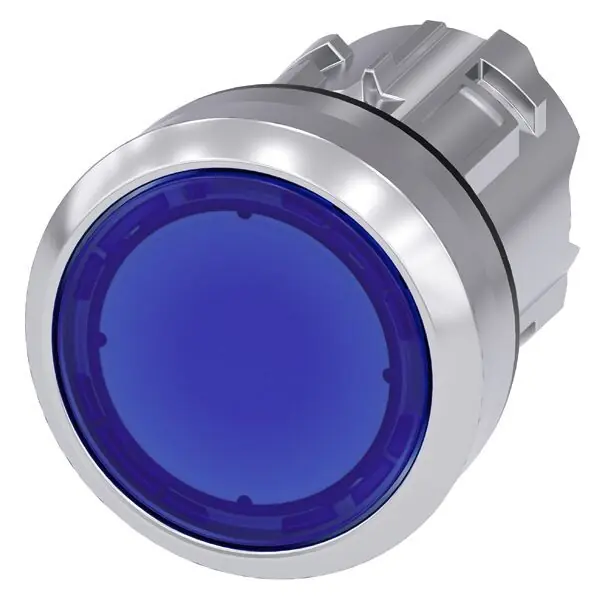 Zlevněný SIEMENS 3SU1051-0AB50-0AA0 Illuminated pushbutton, 22 mm, round, metal, shiny, blue, pushb