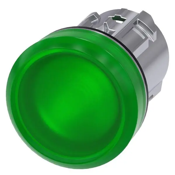 Akční Cena SIEMENS 3SU1051-6AA40-0AA0 Indicator lights, 22 mm, round, metal, shiny, green, lens, smoo