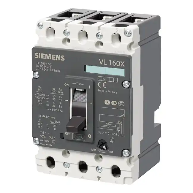 Hromadná Objednávka SIEMENS 3VL1135-2KM30-0AA0 Circuit breaker VL150X UL, type CG 3-pole 65kA/480V