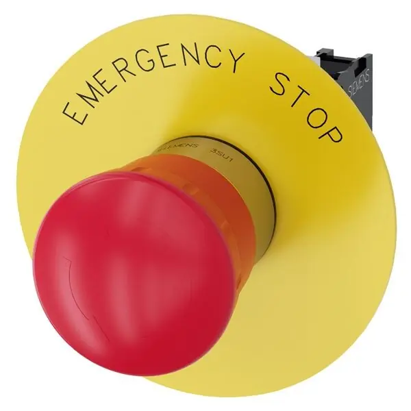 SIEMENS 3SU1150-1HB20-1CG0 EMERGENCY STOP mushroom pushbutton, 22 mm, round, metal, red, 4 Sleva