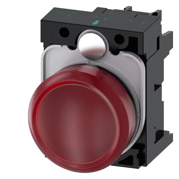 SIEMENS 3SU1102-6AA20-1AA0 Indicator lights, 22 mm, plastic, red, lens, smooth, LED 24 V A Jen Po Omezenou Doba