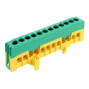 Výprodej POLLMANN 2020270 Můstek PE 12-F2 (svorkovnice 12x16mm2), krytý IP20, zeleno-žlutý, 63A, na DIN