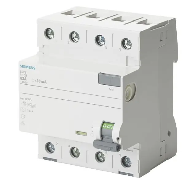 SIEMENS 5SV3644-6 Residual current operated circuit breaker, 4-pole, type A, 40A, 300 mA, Hromadná Objednávka