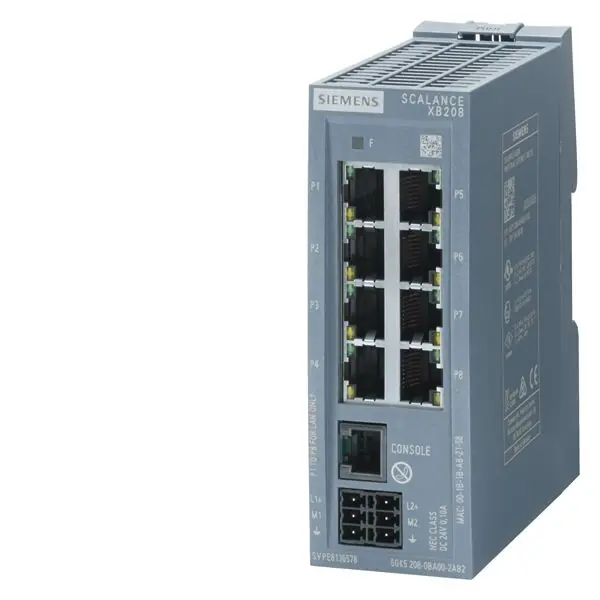 SIEMENS 6GK5208-0BA00-2AB2 SCALANCE XB208 managed Layer 2 IE Switch 8x 10/100 Mbit/s RJ45 Celosvětová Doprava