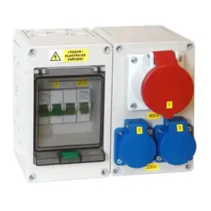 Garance Vrácení Peněz SPELSBERG ek102bM4 Zásuvková kombinace EK 102M4 PS 2x230V+1x400V 16A IP44 bez chrániče