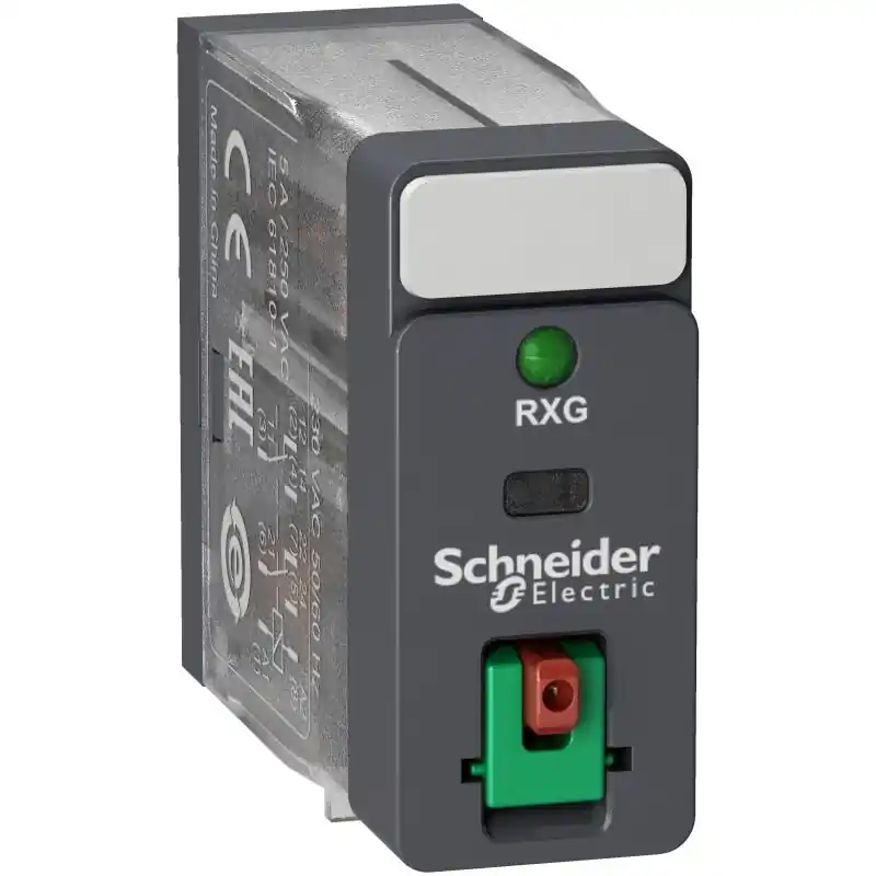 SCHNEIDER RXG22E7 Relé Zelio RXG, 2 V/Z, 5 A, 48 V AC, testovací tlačítko a LED Nízká Cena