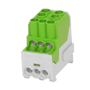 Výprodej HORA eTec 080010-2-3 Blok pro rozdělení fází UVB 100 PE, 1pól., 101A, AL/CU, 1000V, zelený, na DIN