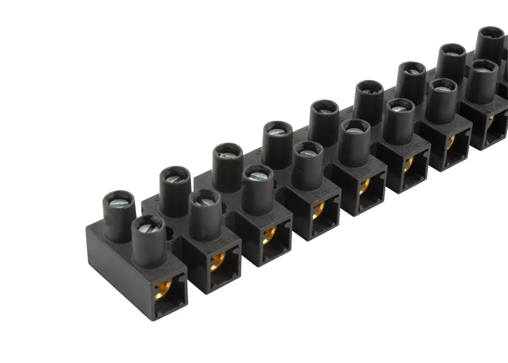 ELEMAN 1001062 Svorkovnice přístrojová E-KL 3, 12x16mm2, T85, PP, černá, mosazná, hranatá, Originální