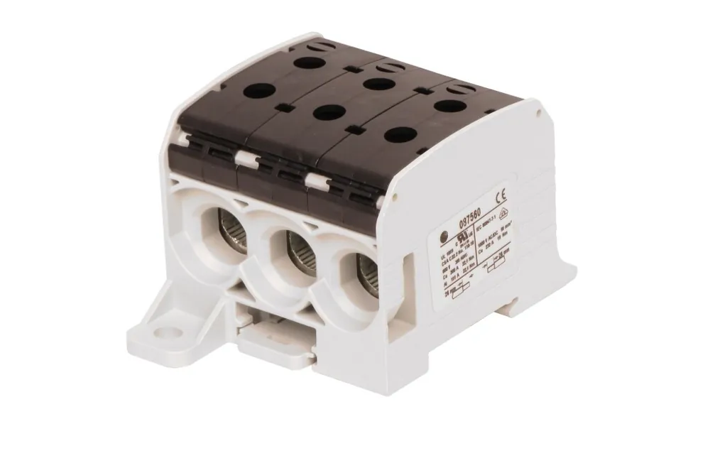 Záruka V Ceně HORA eTec 087560-4-3 Svorka univerzální RKA 95 1/6 L S, 232A, 1pól. (6x vstup), AL/CU, černá