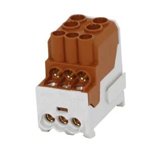 Značkový HORA eTec 080010-3-4 Blok pro rozdělení fází UVB 100 L B, 1pól., 101A, 1000V, hnědý, na DIN