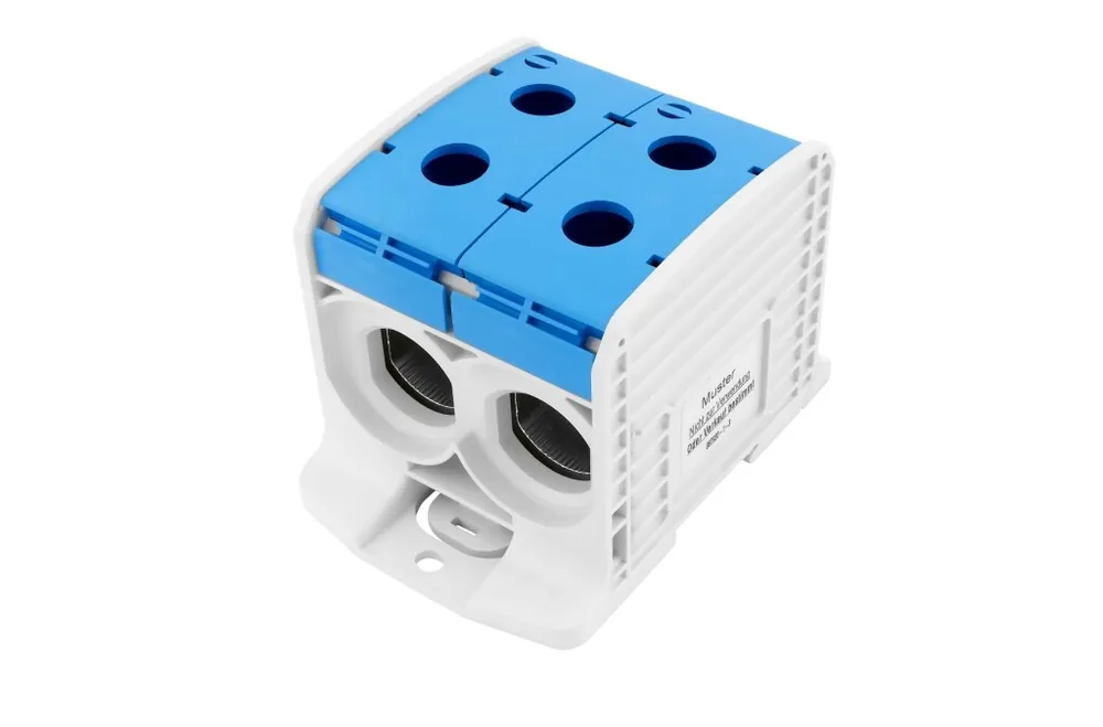 HORA eTec 087920-1-3 Svorka univerzální RKA 300 DN, 520A, 1pól. (4x vstup), AL/CU, modrá Autentický