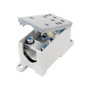 Hromadná Objednávka POLLMANN 2080723 Blok pro rozdělení fází PVB 500-4/4, 1pól., AL/CU, 500A, 690V, šedý