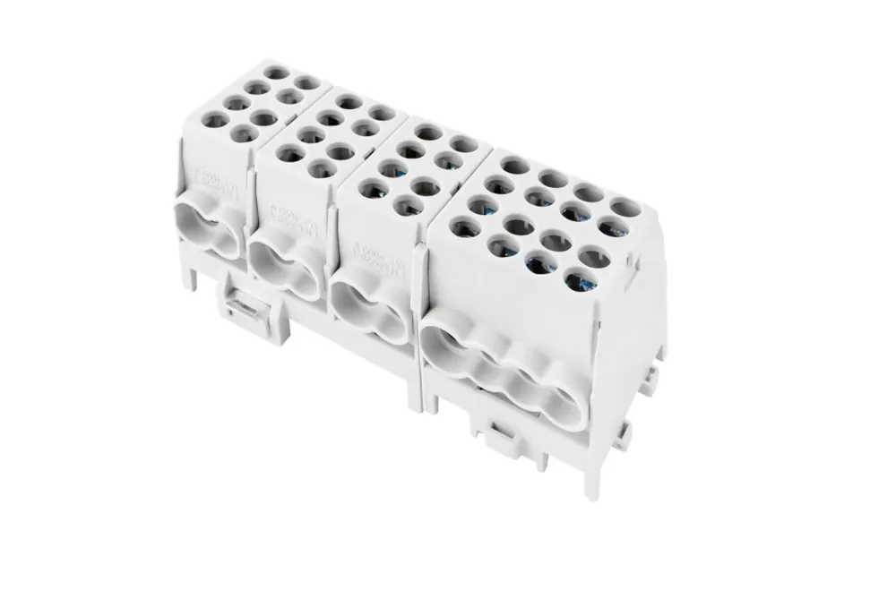 Jen Po Omezenou Doba POLLMANN 2080435 Svorkovnice rozbočovací HLAK 25 4/12 GR-S, 100A, 4pól., AL/CU, IP20, 4xŠ, na DIN