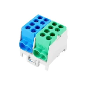 POLLMANN 2080206 Svorkovnice rozbočovací HLAK 25 2/4 S GN/BL, 100A, 2pól., AL/CU, IP20, modrá+zelená, na DIN Záruka V Ceně