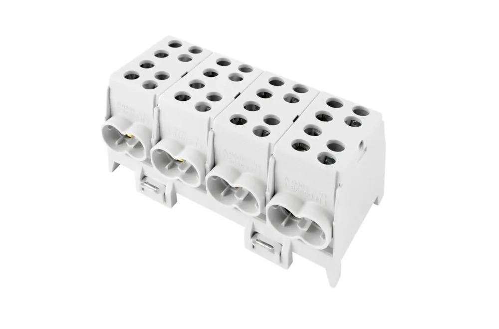 Aktuální POLLMANN 2080431 Svorkovnice rozbočovací HLAK 35-4/8 GR-S, 125A, 4pól., AL/CU, IP20, 4xŠ, na DIN