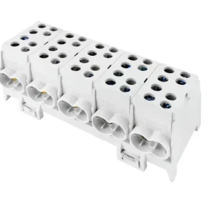 Sezónní Sleva POLLAMANN 2080521 Svorkovnice rozbočovací HLAK 35-5/10 GR-S, 125A, 5pól., AL/CU, IP20, 5xŠ, na DIN