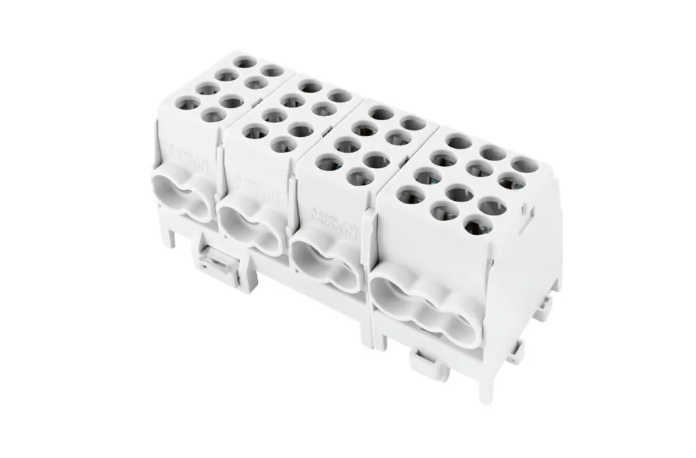 Pouze Dnes POLLMANN 2080427 Svorkovnice rozbočovací HLAK 25 4/10 GR-S, 100A, 4pól., AL/CU, IP20, 4xŠ, na DIN