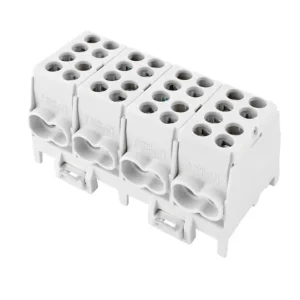 Profesionální POLLMANN 2080430 Svorkovnice rozbočovací HLAK 25-4/8 GR-S, 100A, 4pól., AL/CU, IP20, 4xŠ, na DIN