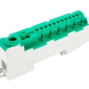 POLLMANN 2020252 Můstek PE 14-S bezšroubový, krytý IP20, zelený, 80A, na DIN lištu, IP20 Prémiový