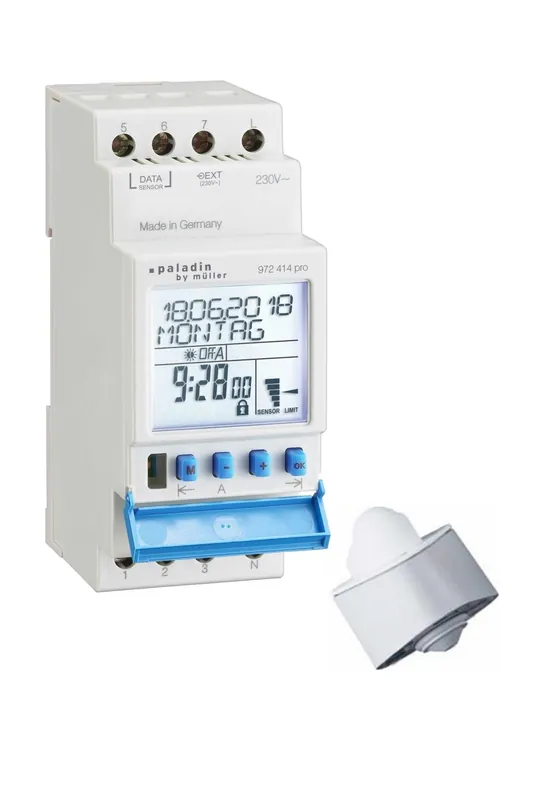 PALADIN 972413pro Soumrakový spínač s čas. spínáním, týdenní, 1kan. Záruka V Ceně