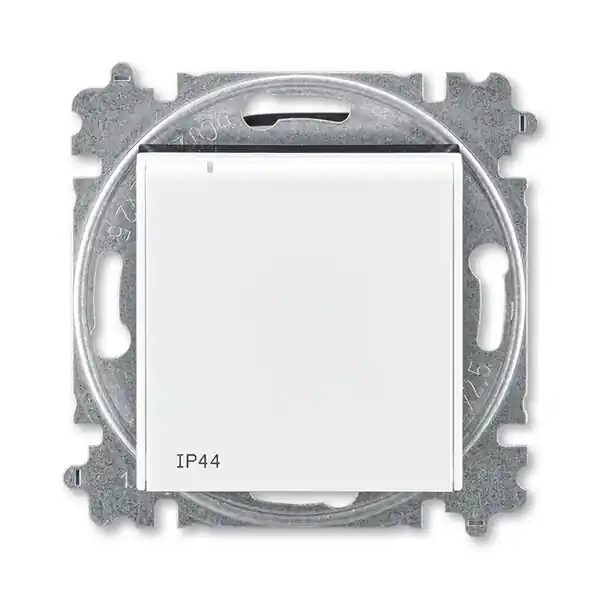 ABB 5519H-A02997 62, LEVIT Zásuvka jednonásobná, s víčkem, IP44; bílá/kouřová černá Ruční Výroba