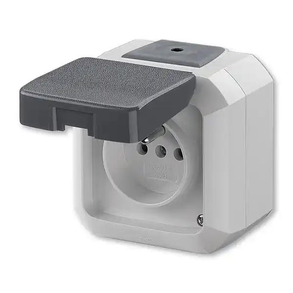 Koupit Online ABB 5519N-C02510 S Zásuvka jednonásobnábezšroub. s víčkem, IP54; šedá