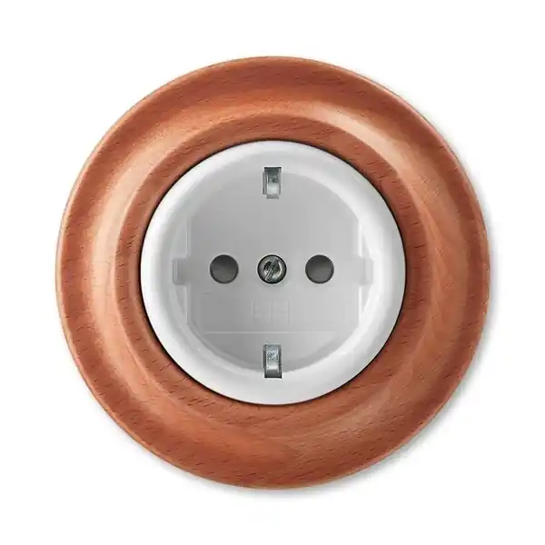 Expresní Doručení ABB 5520K-C03459 52, DECENTO Zásuvka jednonásobná (podle DIN), bezš.; bílá-porc./třešeň