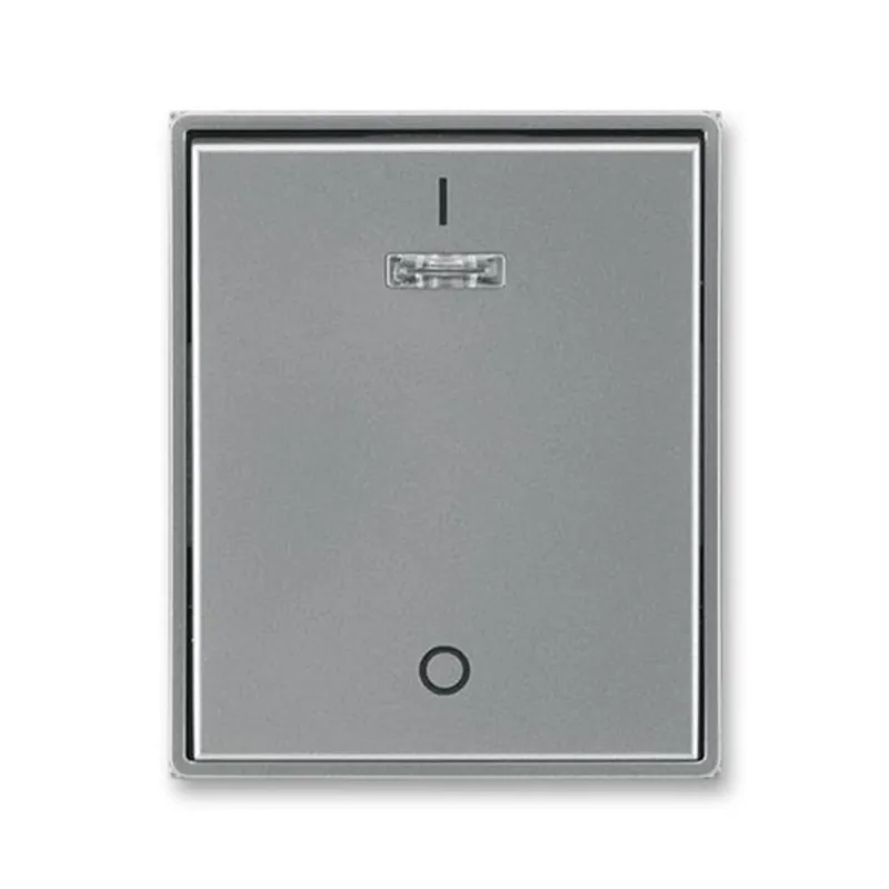 Přímo Od Výrobce ABB 3558E-A00933 36, TIME Kryt jednoduchý s pot. a čirým pr.; ocelová