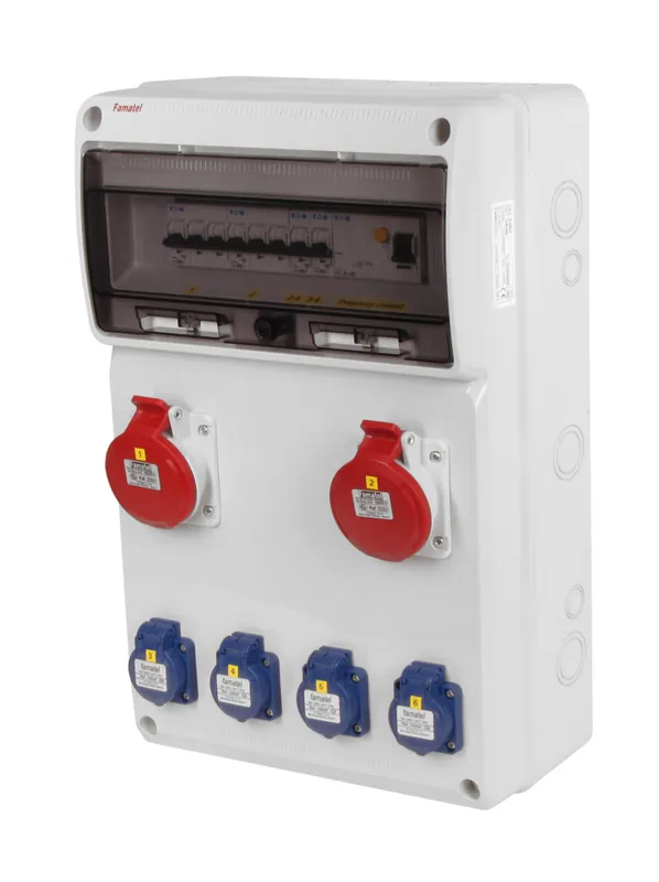 Cenový Hit FAMATEL v640-6kA ZSF40200000.1 /3952 Zásuvková skříň IP44 jištěná s chráničem 40/4/003 - přístroje Eaton