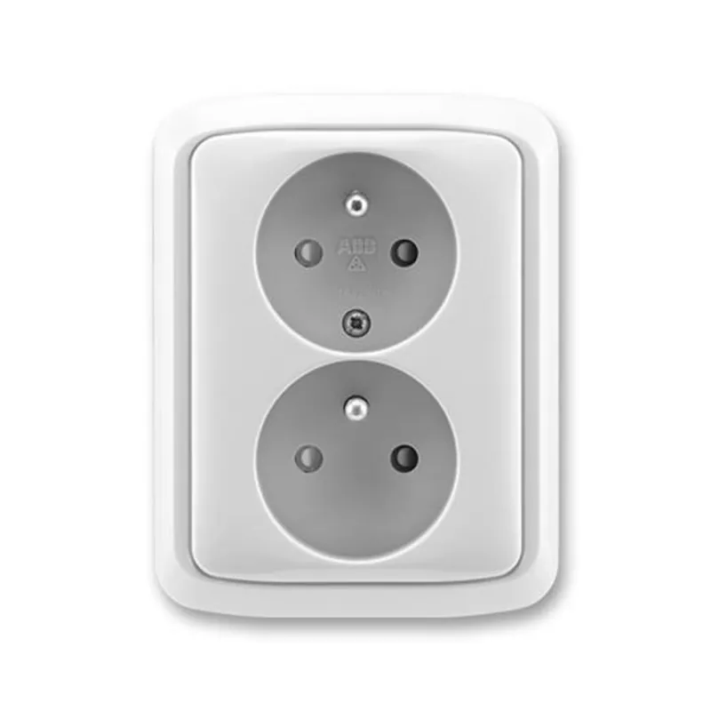 ABB 5512A-2359 S, TANGO Zásuvka dvojnásobná s ochrannými kolíky, s cl.; šedá Hit Sezóny