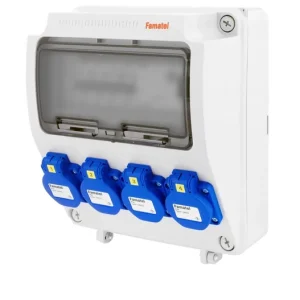 FAMATEL v142 ZSF40000000.0 /3957 Zásuvková skříň 4x230V IP54 jištěná bez chrániče - přístroje Eaton Must-Have
