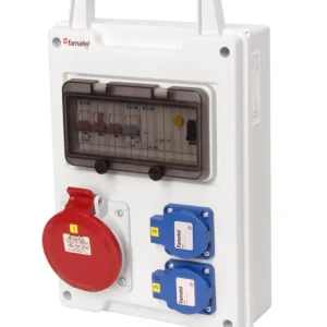 FAMATEL eb190 EB 200010.1 /8M Zásuvková skříň IP44 jištěná s chráničem 40/4/003 přenosná Nová Kolekce