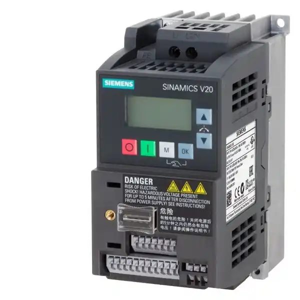 SIEMENS 6SL3210-5BB15-5UV1 SINAMICS V20 1AC200-240V -10/+10% 47-63HZ RATED POWER 0,55KW WI Značkový