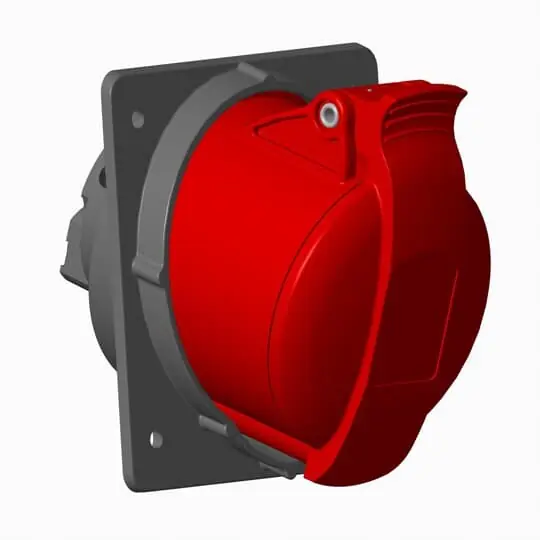 ABB 2CMA170035R1000 Zásuvka vestavná šikmá, 32A 4p IP45 6 h šedá-červená 332RAM6 Výprodej