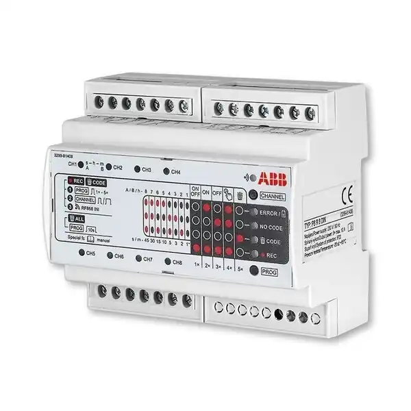 Značkový ABB 3299-81408 Přijímač RF spínací, 8násobný, řadový, 868 MHz