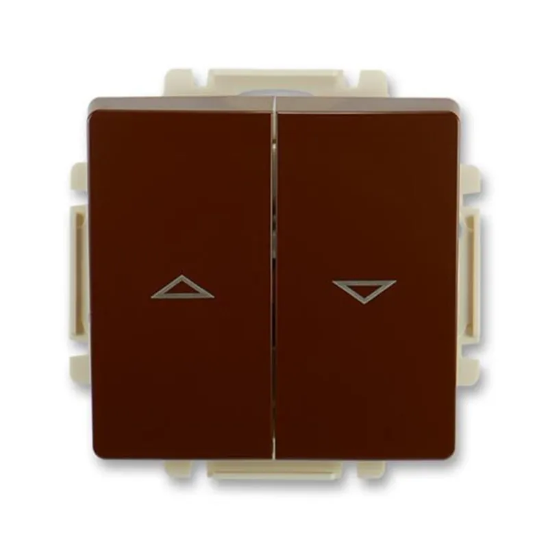 ABB 3557G-A89340 H1, SWING Spínač žaluziový jednopólový, řazení č.1+1 s blok.; hnědá Finální Výprodej