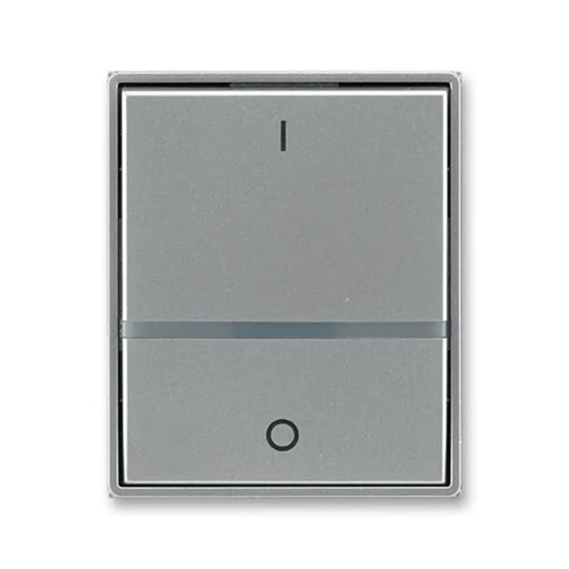 ABB 3558E-A00655 36, TIME Kryt spínače jed., s průz. a potiskem; ocelová Aktuální