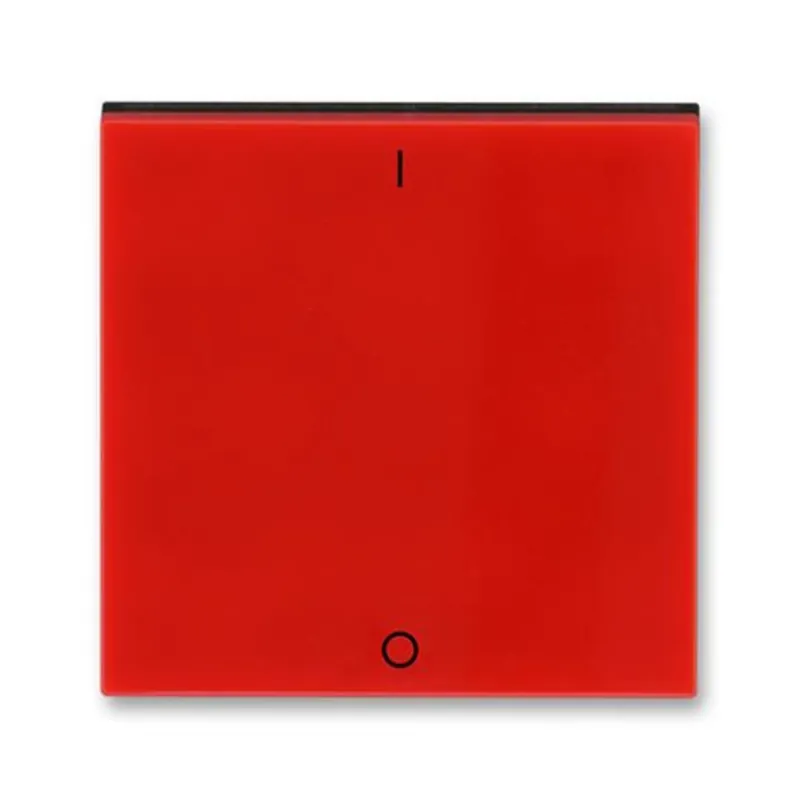 Hromadná Objednávka ABB 3559H-A00933 65, LEVIT Kryt jednoduchý s pot. a čirým pr.; červená/kouř. černá