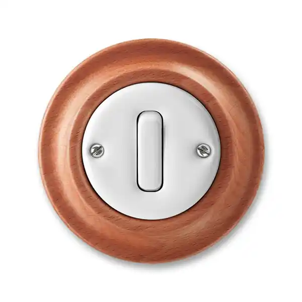 ABB 3559K-C86345 52, DECENTO Ovládač přepínací, se sv. N, řazení č.6/0; bílá-porc./třešeň Speciální Cena