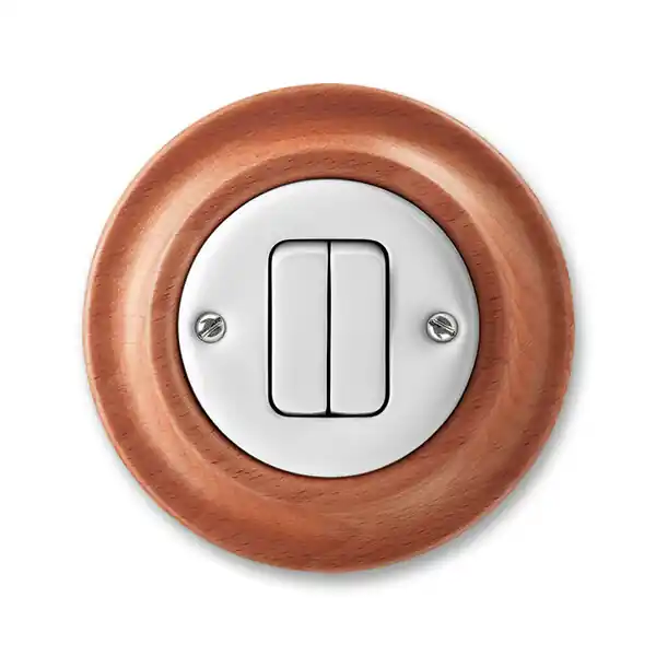 Nízká Cena ABB 3559K-C87345 52, DECENTO Ovládač zapínací dvojitý; bílá-porc./třešeň